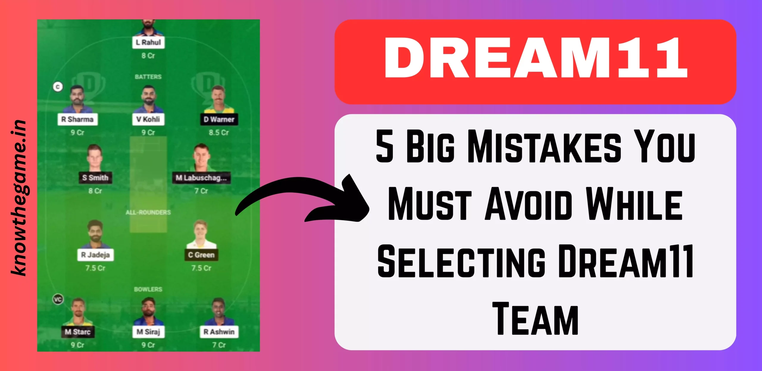 Mistakes You Must Avoid While Selecting Dream11 Team