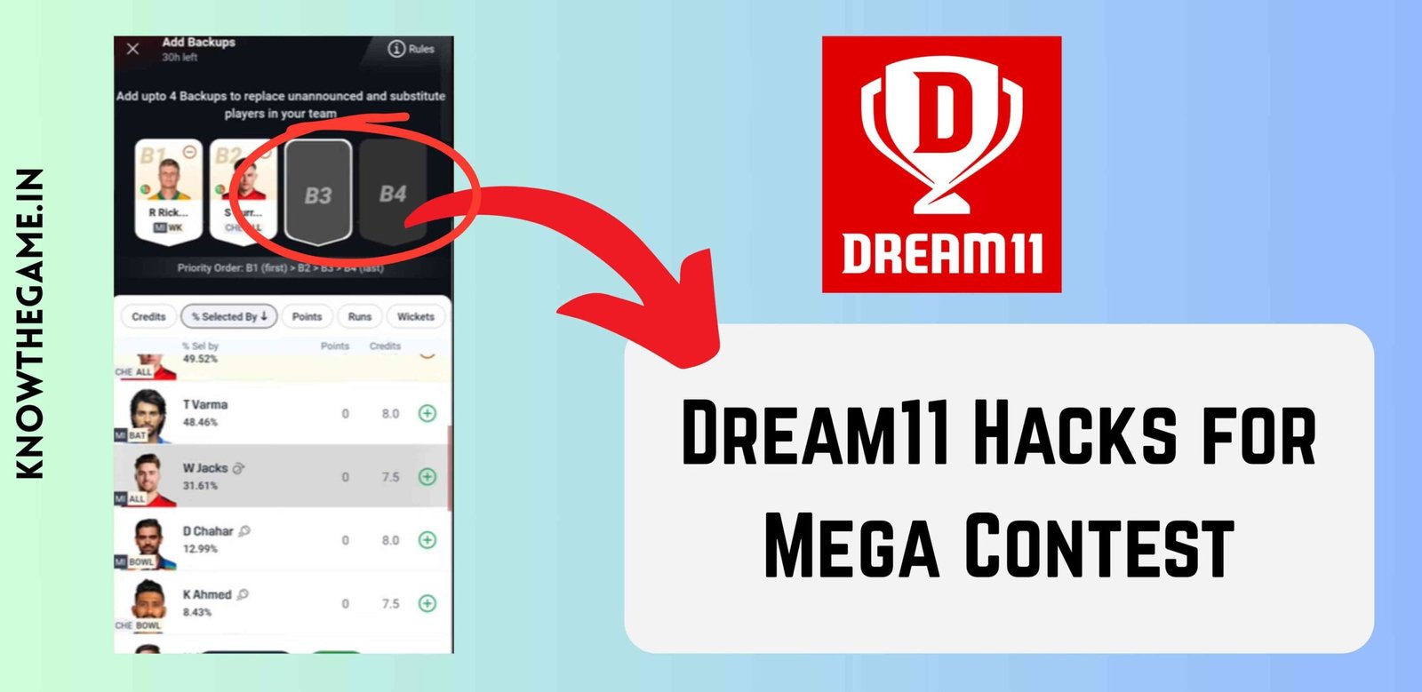Dream11 Hacks for Mega Contest